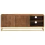 TV cabinet solid mango wood and iron 110x30x40 cm by , CD and DVD storage - Ref: Foro24-371996, Price: 229,04 €, Discount: %