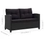 2-seater garden sofa with black synthetic rattan cushions 124 cm by vidaXL, Outdoor sofas - Ref: Foro24-46155, Price: 252,19 ...