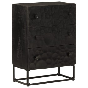 Chest of drawers solid mango wood and black iron 55x30x76 cm by , Lockers and storage cabinets - Ref: Foro24-372006, Price: 1...