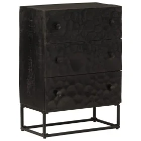 Chest of drawers solid mango wood and black iron 55x30x76 cm by , Lockers and storage cabinets - Ref: Foro24-372006, Price: 1...