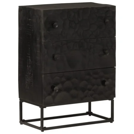 Chest of drawers solid mango wood and black iron 55x30x76 cm by , Lockers and storage cabinets - Ref: Foro24-372006, Price: 1...