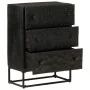 Chest of drawers solid mango wood and black iron 55x30x76 cm by , Lockers and storage cabinets - Ref: Foro24-372006, Price: 1...