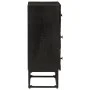 Chest of drawers solid mango wood and black iron 55x30x76 cm by , Lockers and storage cabinets - Ref: Foro24-372006, Price: 1...