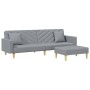 2-seater sofa bed with pillows and stool in light gray fabric by , Sofas - Ref: Foro24-3216258, Price: 334,47 €, Discount: %