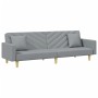 2-seater sofa bed with pillows and stool in light gray fabric by , Sofas - Ref: Foro24-3216258, Price: 334,47 €, Discount: %