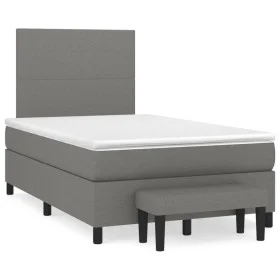 Box spring bed with dark gray fabric mattress 120x190 cm by , Beds and slatted bases - Ref: Foro24-3270342, Price: 444,00 €, ...