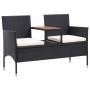 2-seater garden bench and black synthetic rattan table 143 cm by vidaXL, garden benches - Ref: Foro24-46146, Price: 178,62 €,...