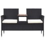 2-Sitzer-Gartenbank und schwarzer synthetischer Rattantisch 143 cm von vidaXL, Gartenbänke - Ref: Foro24-46146, Preis: 185,21...