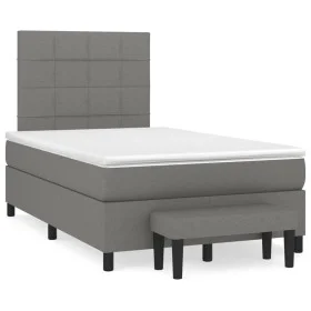 Box spring bed with dark gray fabric mattress 120x190 cm by , Beds and slatted bases - Ref: Foro24-3270356, Price: 453,75 €, ...
