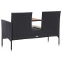 2-seater garden bench and black synthetic rattan table 143 cm by vidaXL, garden benches - Ref: Foro24-46146, Price: 178,62 €,...