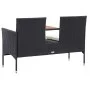 2-seater garden bench and black synthetic rattan table 143 cm by vidaXL, garden benches - Ref: Foro24-46146, Price: 182,94 €,...