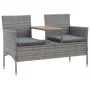 Garden bench 2 seats with gray synthetic rattan table 143 cm by vidaXL, garden benches - Ref: Foro24-46147, Price: 181,97 €, ...
