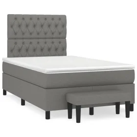 Box spring bed with dark gray fabric mattress 120x190 cm by , Beds and slatted bases - Ref: Foro24-3270377, Price: 447,34 €, ...