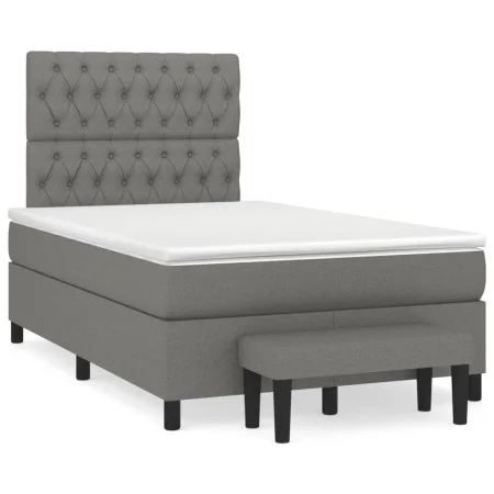 Box spring bed with dark gray fabric mattress 120x190 cm by , Beds and slatted bases - Ref: Foro24-3270377, Price: 447,34 €, ...