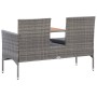 2-Sitzer Gartenbank mit synthetischem Rattan Tisch grau 143 cm von vidaXL, Gartenbänke - Ref: Foro24-46147, Preis: 184,75 €, ...