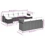11-piece garden sofa set and black synthetic rattan cushions by , Garden sets - Ref: Foro24-3256672, Price: 620,52 €, Discoun...