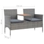 2-Sitzer Gartenbank mit synthetischem Rattan Tisch grau 143 cm von vidaXL, Gartenbänke - Ref: Foro24-46147, Preis: 184,75 €, ...