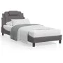 Bed with gray synthetic leather mattress 90x190 cm by , Beds and slatted bases - Ref: Foro24-3208764, Price: 266,66 €, Discou...