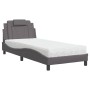 Bett mit grauer Kunstledermatratze 90x190 cm von , Betten und Lattenroste - Ref: Foro24-3208764, Preis: 266,25 €, Rabatt: %