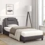 Bed with gray synthetic leather mattress 90x190 cm by , Beds and slatted bases - Ref: Foro24-3208764, Price: 266,66 €, Discou...