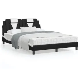 Bed with black and white synthetic leather mattress 120x200 cm by , Beds and slatted bases - Ref: Foro24-3208787, Price: 312,...