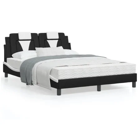 Bed with black and white synthetic leather mattress 120x200 cm by , Beds and slatted bases - Ref: Foro24-3208787, Price: 312,...