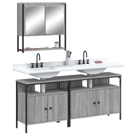 Set de muebles de baño 3 pzas madera contrachapada gris sonoma de , Muebles de baño - Ref: Foro24-3214668, Precio: 173,04 €, ...