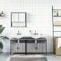 3-teiliges Badezimmermöbelset aus grauem Sonoma-Sperrholz von , Badezimmermöbel - Ref: Foro24-3214668, Preis: 170,42 €, Rabat...