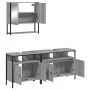 Sonoma gray plywood 3-piece bathroom furniture set by , Bathroom furniture - Ref: Foro24-3214668, Price: 170,42 €, Discount: %