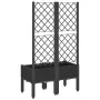 Planter with black PP trellis 80x40x142 cm by , Pots and planters - Ref: Foro24-367923, Price: 69,67 €, Discount: %