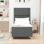 Estructura de cama con cabecera Gris oscuro 80 x 200 cm tela