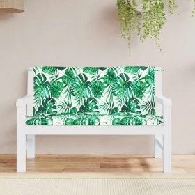 Garden bench cushions 2 pcs fabric leaf print 120x50x7 cm by , Cushions for chairs and sofas - Ref: Foro24-379056, Price: 41,...