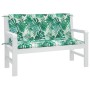 Garden bench cushions 2 pcs fabric leaf print 120x50x7 cm by , Cushions for chairs and sofas - Ref: Foro24-379056, Price: 57,...