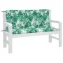 Garden bench cushions 2 pcs fabric leaf print 120x50x7 cm by , Cushions for chairs and sofas - Ref: Foro24-379056, Price: 41,...
