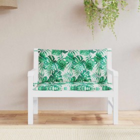 Garden bench cushions 2 pcs fabric leaf print 100x50x7 cm by , Cushions for chairs and sofas - Ref: Foro24-379035, Price: 61,...