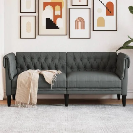 Chesterfield 2 seater sofa dark gray fabric by , Sofas - Ref: Foro24-372548, Price: 250,11 €, Discount: %