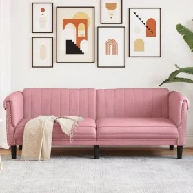 3-Sitzer-Sofa aus rosafarbenem Samt von , Sofas - Ref: Foro24-372588, Preis: 297,76 €, Rabatt: %