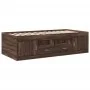 Lounger with brown oak engineered wood drawers 100x200 cm by , Beds and slatted bases - Ref: Foro24-3280243, Price: 182,89 €,...