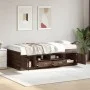 Lounger with brown oak engineered wood drawers 100x200 cm by , Beds and slatted bases - Ref: Foro24-3280243, Price: 182,89 €,...