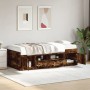 Lounger with engineered wood drawers smoked oak 100x200 cm by , Beds and slatted bases - Ref: Foro24-3280241, Price: 206,78 €...