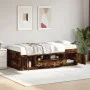 Tumbona con cajones madera ingeniería roble ahumado 100x200 cm de , Camas y somieres - Ref: Foro24-3280241, Precio: 203,64 €,...