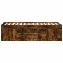 Tumbona con cajones madera ingeniería roble ahumado 100x200 cm de , Camas y somieres - Ref: Foro24-3280241, Precio: 203,64 €,...
