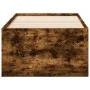 Tumbona con cajones madera ingeniería roble ahumado 100x200 cm de , Camas y somieres - Ref: Foro24-3280241, Precio: 203,64 €,...