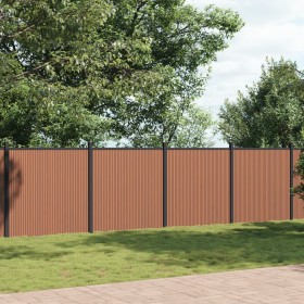 Panel de valla WPC marrón 1737x186 cm