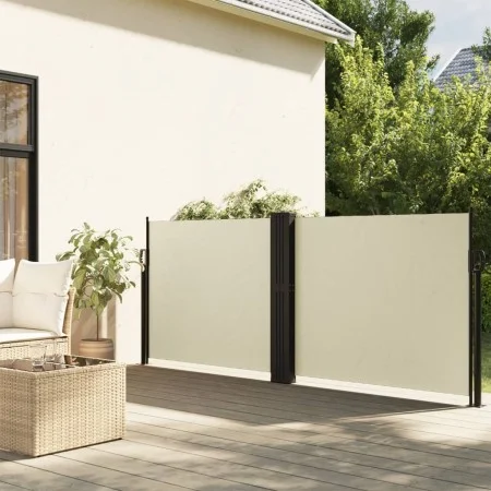 Cream retractable side awning 140x600 cm by , Umbrellas - Ref: Foro24-4004610, Price: 119,78 €, Discount: %