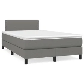 Box spring bed with mattress and LED dark brown fabric 120x190 cm by , Beds and slatted bases - Ref: Foro24-3270033, Price: 4...
