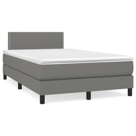 Boxspringbett mit Matratze und dunkelbraunem LED-Stoff 120x190 cm von , Betten und Lattenroste - Ref: Foro24-3270033, Preis: ...