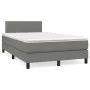 Box spring bed with mattress and LED dark brown fabric 120x190 cm by , Beds and slatted bases - Ref: Foro24-3270033, Price: 4...