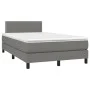 Box spring bed with mattress and LED dark brown fabric 120x190 cm by , Beds and slatted bases - Ref: Foro24-3270033, Price: 4...