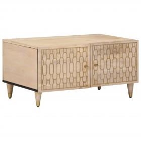 Mesa de centro de madera maciza de mango 80x50x40 cm